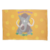 Grappig wollig mammoth cartoon illustratie kussensloop (Voorkant)