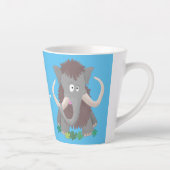 Grappig wollig mammoth cartoon illustratie latte mok (Rechts)