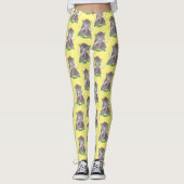 Grappig wollig mammoth cartoon illustratie leggings (Voorkant)