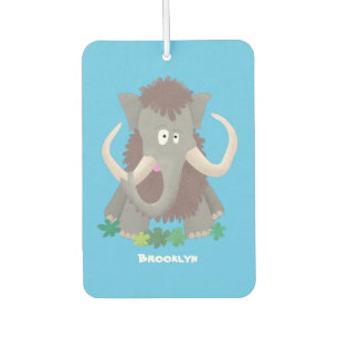 Grappig wollig mammoth cartoon illustratie luchtverfrisser