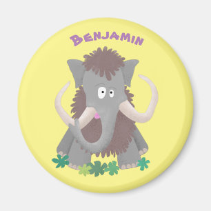 Grappig wollig mammoth cartoon illustratie magneet