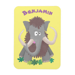 Grappig wollig mammoth cartoon illustratie magneet