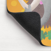 Grappig wollig mammoth cartoon illustratie muismat (Hoek)