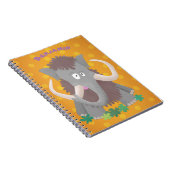 Grappig wollig mammoth cartoon illustratie notitieboek (Rechterzijde)