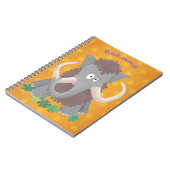 Grappig wollig mammoth cartoon illustratie notitieboek (Linkerzijde)