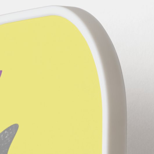 Grappig wollig mammoth cartoon illustratie pickleball paddle (Links Detail)