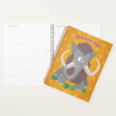 Grappig wollig mammoth cartoon illustratie planner (Display)