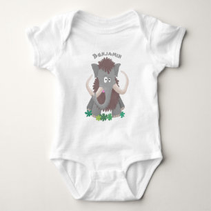 Grappig wollig mammoth cartoon illustratie romper
