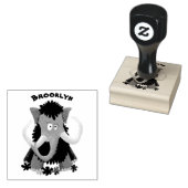 Grappig wollig mammoth cartoon illustratie rubberstempel (Gestempeld)