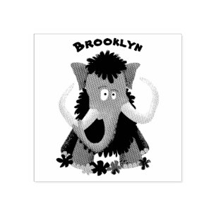 Grappig wollig mammoth cartoon illustratie rubberstempel