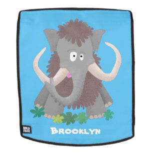 Grappig wollig mammoth cartoon illustratie rugtassen