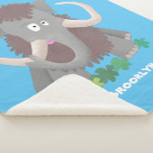 Grappig wollig mammoth cartoon illustratie sherpa deken (3/4)