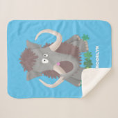 Grappig wollig mammoth cartoon illustratie sherpa deken (Voorkant (horizontaal))