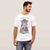 Grappig wollig mammoth cartoon illustratie t-shirt (Voorkant volledig)