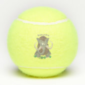 Grappig wollig mammoth cartoon illustratie tennisballen (Achterkant)