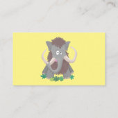 Grappig wollig mammoth cartoon illustratie visitekaartje (Achterkant)