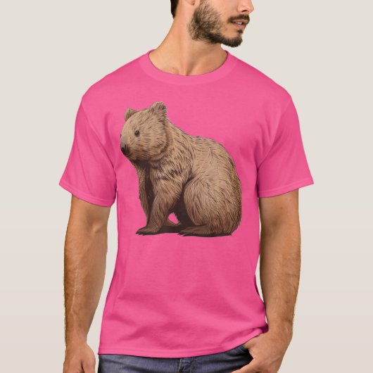 Grappig Wombat gezicht T-shirt (Voorkant)
