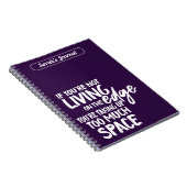 Grappig Wonen aan de Rand Motivatie Gezegde Paarse Notitieboek (Rechterzijde)
