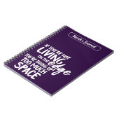 Grappig Wonen aan de Rand Motivatie Gezegde Paarse Notitieboek (Linkerzijde)