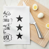 Grappig woord Kunst in zwart-wit Theedoek (Quarter Fold)