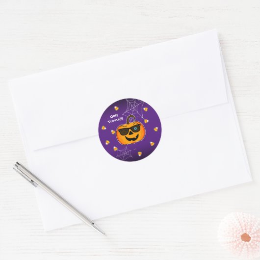 Grappig woordy Pumpkin iconic winkS Trekt alleen!! Ronde Sticker (Envelop)