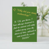 Grappig "Word archeoloog, verwoest de wereld" Kaart (Staand voorkant)