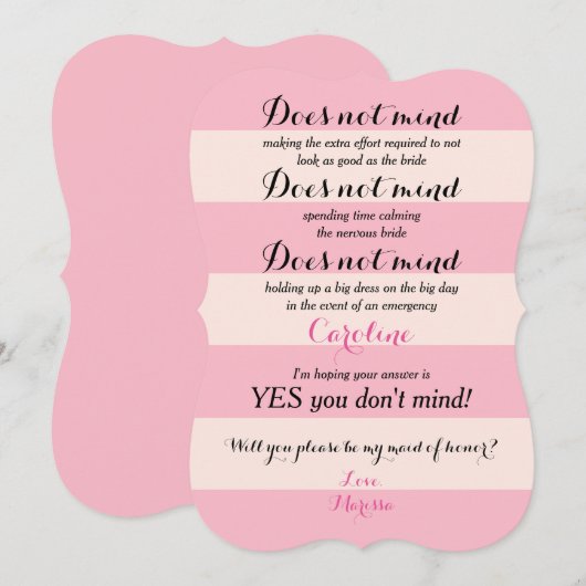 Grappig, word jij mijn dienstmeisje van het Roos e Kaart (Voorkant / Achterkant)