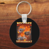 Grappig Word Onbestuurbare Moo Deng In Fire Ba Sleutelhanger (Voorkant)