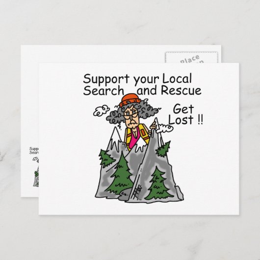 Grappig word Verloren Briefkaart (Voorkant / Achterkant)