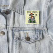 Grappig word Verloren Vierkante Button 5,1 Cm (In situ)