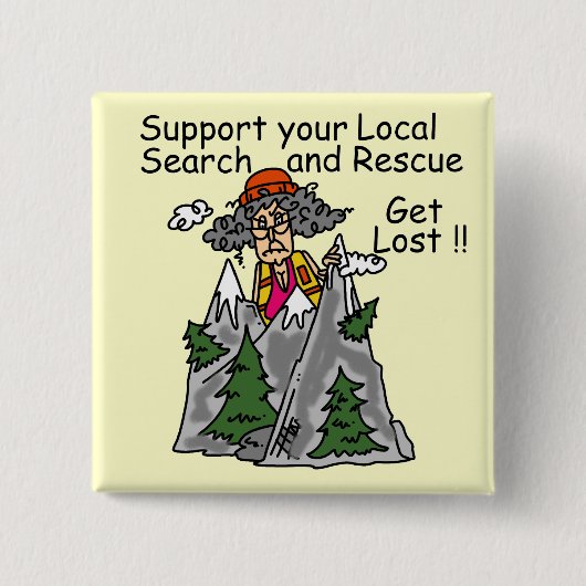 Grappig word Verloren Vierkante Button 5,1 Cm (Voorkant)