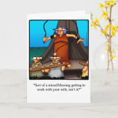 Grappig "Working Couple" Humor Wenskaart Kaart (Gele Bloem)