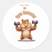 Grappig Workout Hamster Design Ronde Sticker (Voorkant)