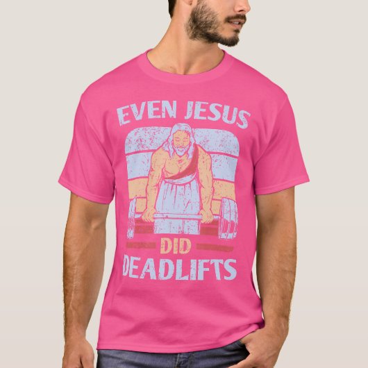 Grappig Workout Shirt Heren Gewichtheffen Jezus Ch (Voorkant)