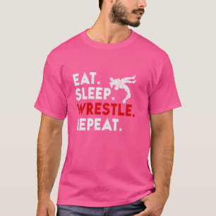 Grappig Worstelen Eet Slaap Worstelen Herhaal Wors T-shirt