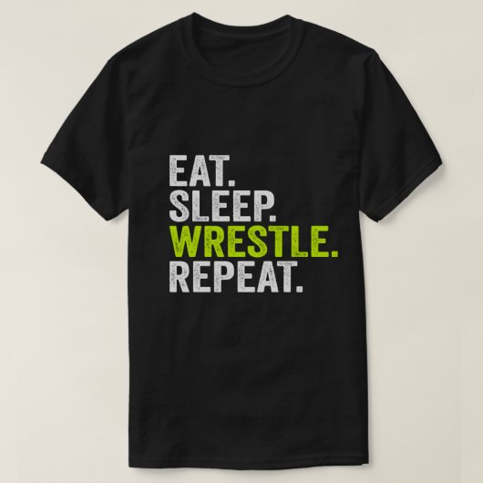 Grappig Worstelen eet slaap worstelen herhalen Gif T-shirt (Design voorkant)