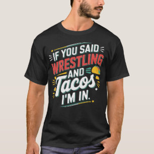 Grappig Worstelen en Tacos Wrestle Retro T-shirt