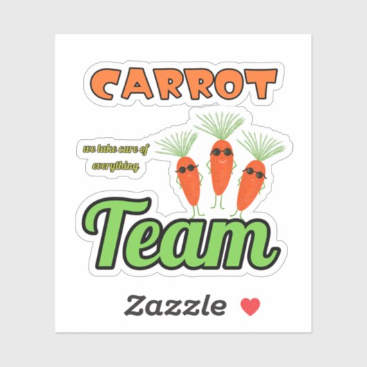 Grappig wortels team sticker (Vel)