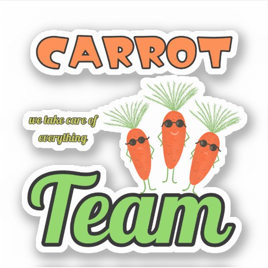Grappig wortels team sticker (Voorkant)