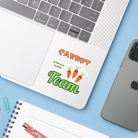 Grappig wortels team sticker (Laptop met iPhone)