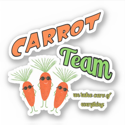 Grappig wortels team sticker (Voorkant)