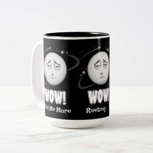 Grappig "Wow" Moon Face Coffee Mok (Voorkant links)