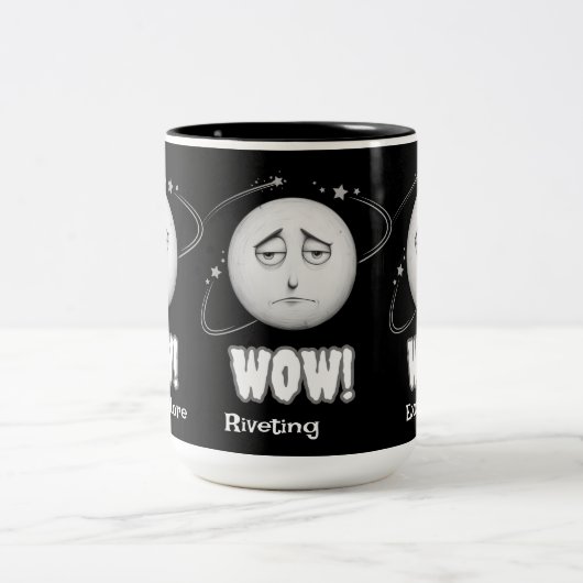 Grappig "Wow" Moon Face Coffee Mok (Center)