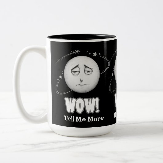 Grappig "Wow" Moon Face Coffee Mok (Links)