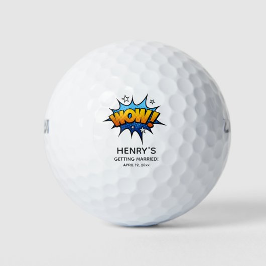 Grappig Wow Verlovingsfeest Huwelijksgunst Golfballen (Voorkant)