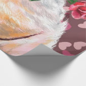 Grappig Wrapping Papier Gentleman Pig Met Roos (Hoek)