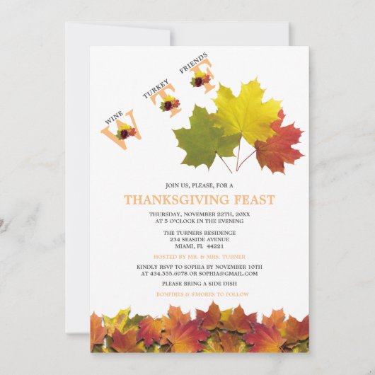 Grappig WTF Fall Leaves Rozen Thanksgiving Feest Kaart (Voorkant)