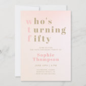 Grappig WTF Roze Modern Elegant 50ste Verjaardagsf Kaart (Voorkant)