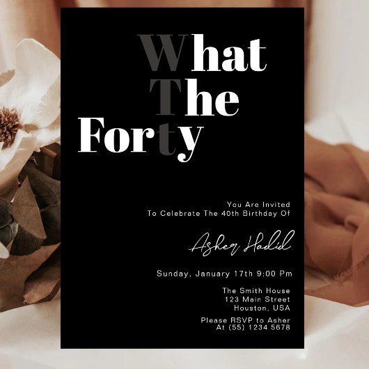 Grappig WTF Volwassen 40ste verjaardag Kaart