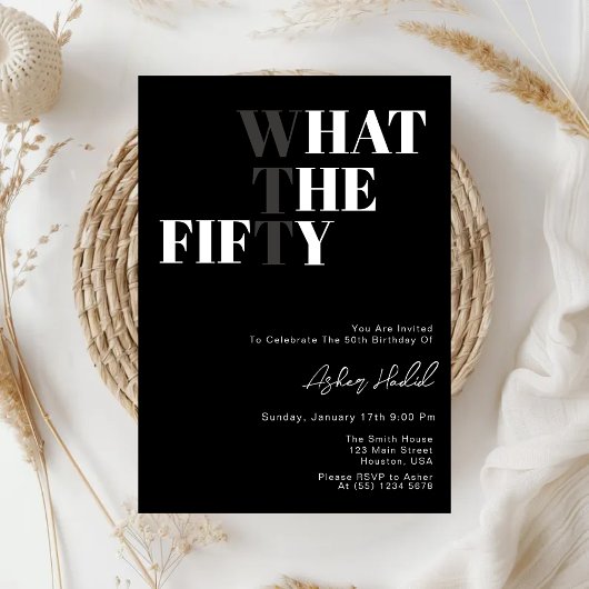 Grappig WTF Volwassen 50ste verjaardag Kaart